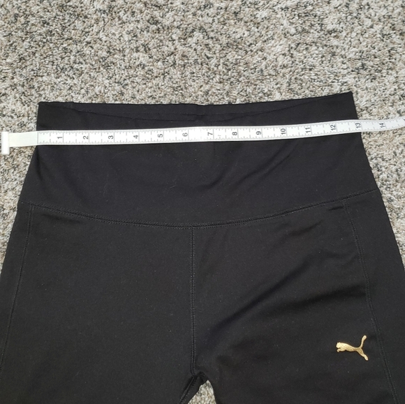 Puma Black Leggings with Gold Logo - Picture 3 of 4